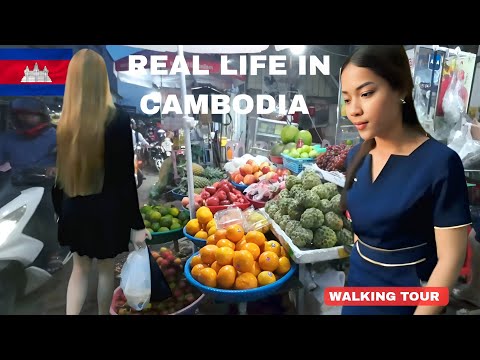 Cambodia Walking Tour: Hidden Street Market In Phnom Penh City & Street Food Scene 