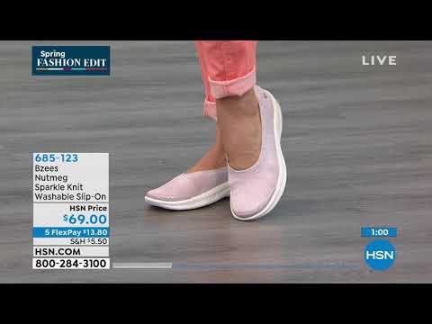 Bzees Nutmeg Sparkle Knit Washable SlipOn Shoe