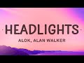 Alok, Alan Walker - Headlights (Lyrics) feat. KIDDO