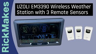 UZOLI EM3390 Wireless Weather Station with 3 Remote Sensors