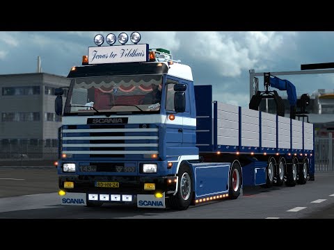 [ETS2 1.28] Scania 143M Trip from Hamburg to Växjö/ Amazing oldskool V8 sound