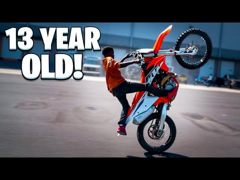 13 YEAR OLD KID WHEELIES KTM450 DIRT BIKE ! | BRAAP VLOGS