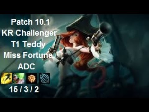 T1 Teddy - Miss Fortune vs Ezreal - KR Challenger - Patch 10.1