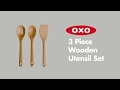 OXO 3 Piece Wooden Utensil Set