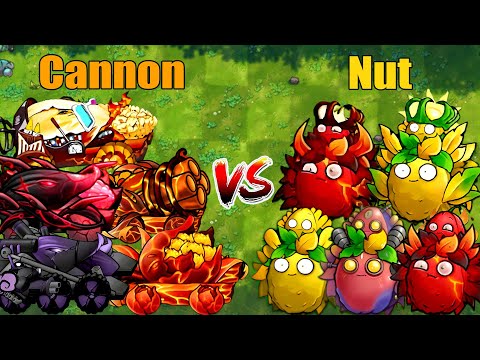 PVZ 1 Fusion 3.2 Challenge!! Team Cannon VS Team Nut VS 300 Zombie Random - Who Will Win?