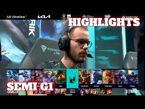 XL vs FNC - Game 1 Highlights | Semi Final LEC Summer 2023 Playoffs | Excel vs Fnatic G1