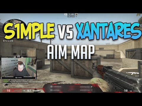 S1MPLE VS XANTARES 1v1 AIM MAP!