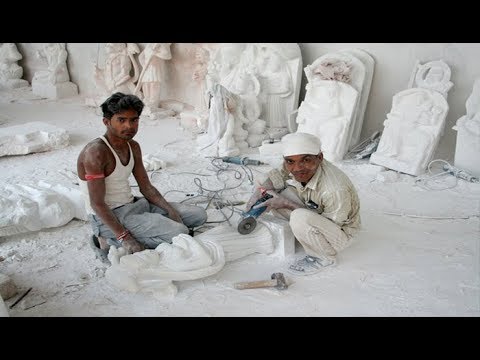 Marble statue of krishna