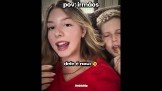 ela falou que o irmão gosta de rosa kkkkk l #humor #engraçado #irmãos #shorts