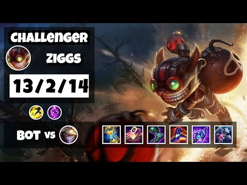 Ziggs vs Ezreal EU Challenger BOT (13/2/14) - v11.13