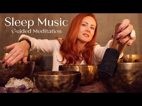 Soft Spoken Bowls Meditation for SLEEP 💜 ASMR, Qi Sounds, Sleep Music, Himalayan Singing Bowls