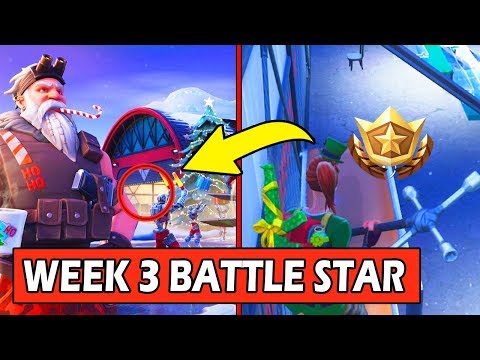 SECRET WEEK 3 BATTLE STAR LOCATION! *LOADING SCREEN* FORTNITE WEEK 3 FREE TIER (SNOW FALL)