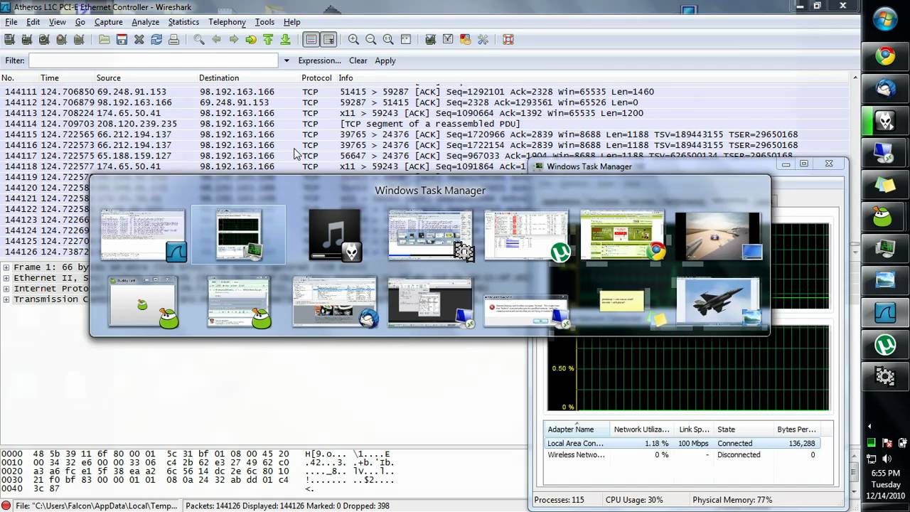 Ethernet adapter only works with Wireshark running