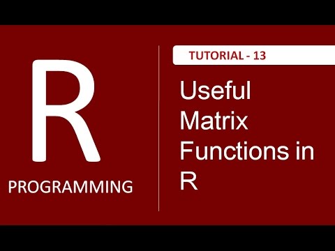 Useful Matrix Functions in R Programming Tutorial 13