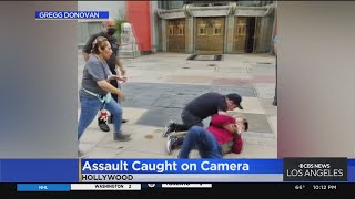 Assault caught on camera outside of TCL Chinese Theatre in Hollywood