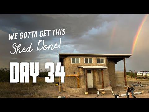Get This Shed Done - Day 34 - Cement Entryway & Roof on the Overhang