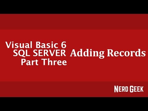 Visual Basic 6 To Sql Server Part 2 Add Record