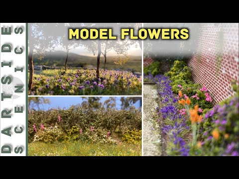 Model Flowers - individual flowers, static grass tufts, meadow grass and wax crayon flowers