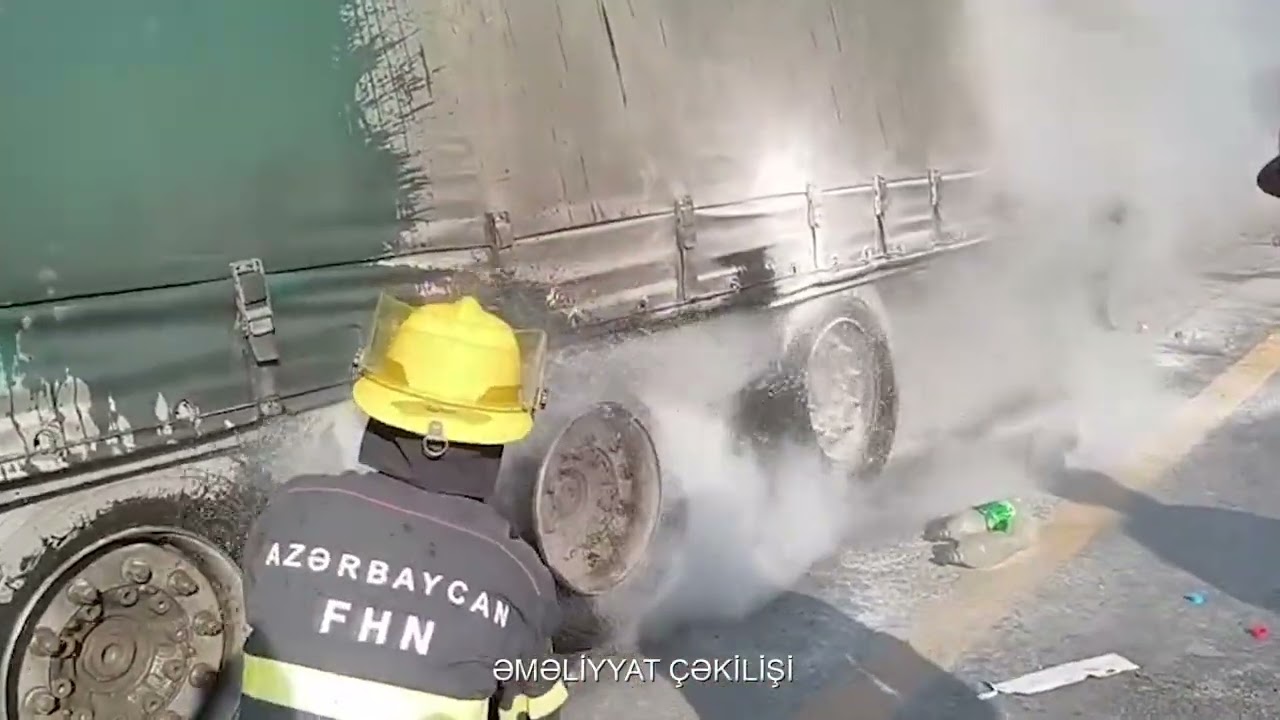 Masallıda yük maşını yanıb VİDEO