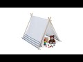 Tente tipi pour enfants Marron - Gris - Blanc - Bois manufacturé - Textile - 92 x 92 x 120 cm