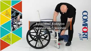 Comfort Plus DM-8088D Soft Lacivert Banyo ve Tuvalet Tekerlekli Sandalye