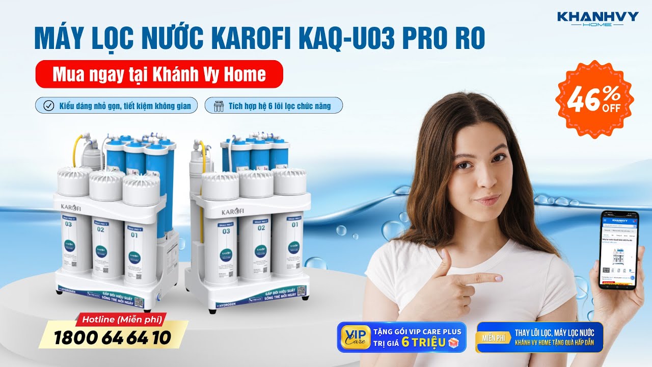 Máy lọc nước Karofi KAQ-U03 Pro RO