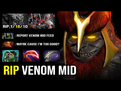 How to 100% Delete Cancer Venom From Mid | EPIC Nuke 16Min Godlike Mars Crazy Arena 1 Rebuke KO DotA