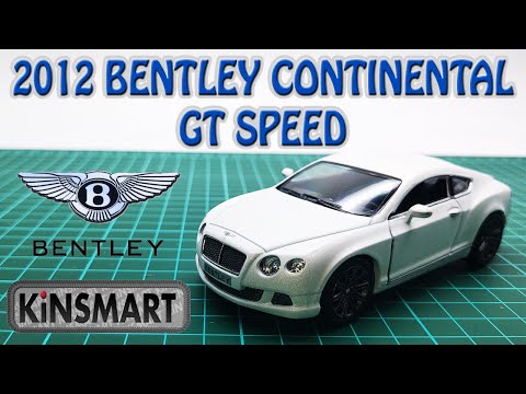 Металлическая машинка Kinsmart 1:38 «2012 Bentley Continental GT Speed» KT5369D, инерционная / Светло-серый
