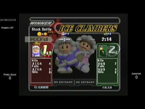 GSS 86 SSBM - Pretty Good (Ice Climbers) vs. ZettaVolt (Falco) - Melee LQF