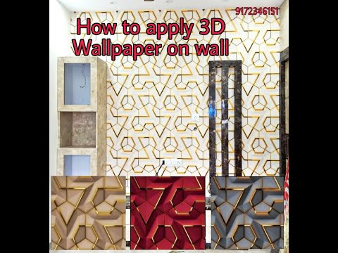 How to apply 3D wallpaper on wall | geometric wallpaper | installing wallpaper | #creativewallpaper