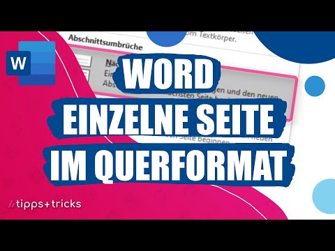 Word: Einzelne Seite im Querformat anlegen
