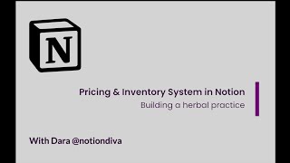 Pricing & Inventory in Notion