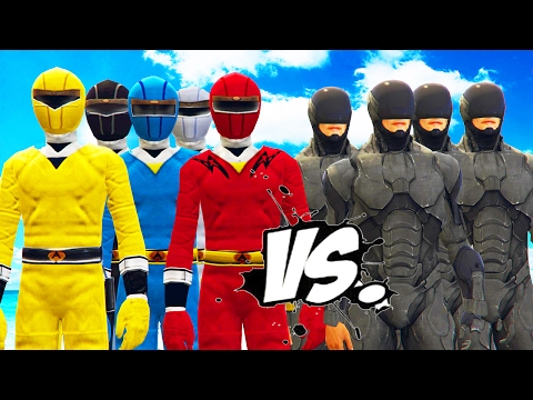 Power Rangers vs RoboCop army - Epic Battle Video