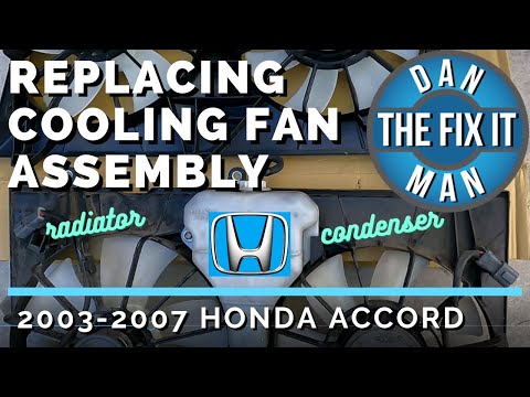 2003 - 2007 HONDA ACCORD RADIATOR / CONDENSER FAN ASSEMBLY REPLACEMENT - DENSO RADIATOR (2.4L 4 cyl)