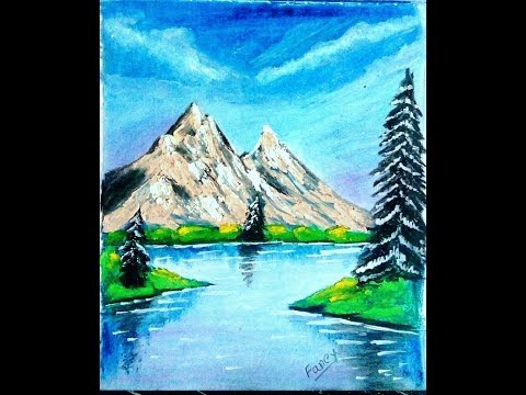 Painting a Beautiful Mountain Landscape with Oil Pastel🎨----🎨 Video