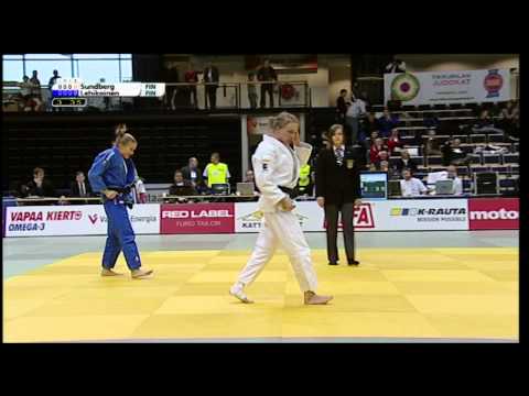 Jaana Sundberg - Satu Lehikoinen judon Finnish Openin finaalissa 6.11.2011