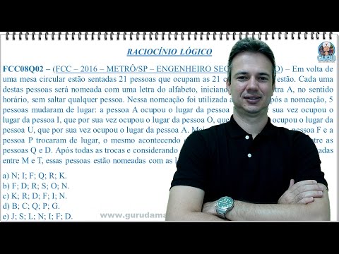 FCC08Q02 - FCC - 2016 - METRO/SP - RACIOCÍNIO LÓGICO