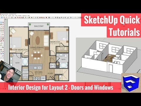 SketchUp Interior Design for Layout Part 2 - Doors and Windows
