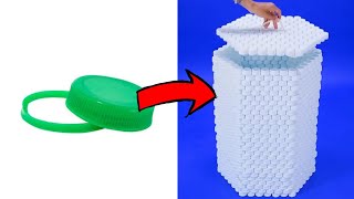 How to make dustbin with bottle cap