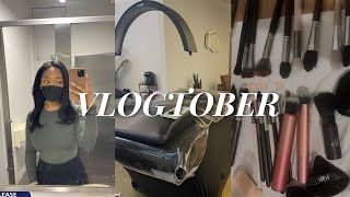 VLOGTOBER DAY 18 🍁 | productive day , busy lash work day, eating Korean fried chicken & more