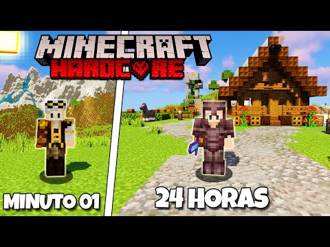 SOBREVIVI POR 24 HORAS NO MINECRAFT HARDCORE