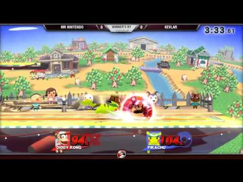 Smash 4 Versus Weekly 12/17/15 - Winners R1 - Mr Nintendo (Diddy) vs Kevlar (Pikachu)