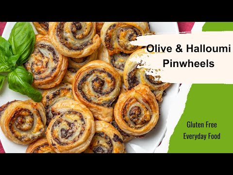Olive and Halloumi Pinwheels, gluten-free