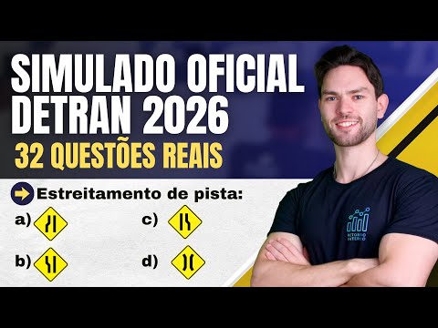 Simulado Detran Oficial - 32 Questões de uma Prova Real - Faça Antes de Tentar o Seu Exame em 2026 ✅