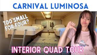 Carnival Luminosa Interior Quad Cabin Tour | Cabin 7274 – Is It Too Small for 4?