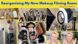 Reorganizing My New Makeup Filming Room #newfilmingroom #makeupdecluter #makeup #makeuproomcleanout