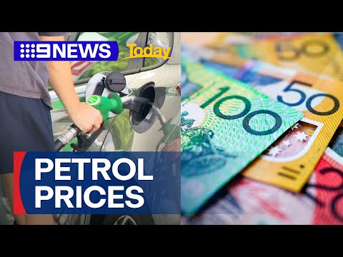 Petrol prices surging to near-record highs | 9 News Australia