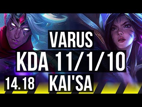 VARUS & Neeko vs KAI'SA & Braum (ADC) | 11/1/10, Legendary | EUW Challenger | 14.18