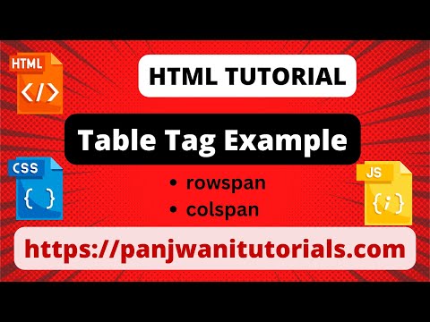 Rowspan And Colspan In Html Table Html Table Video Tables In HTML