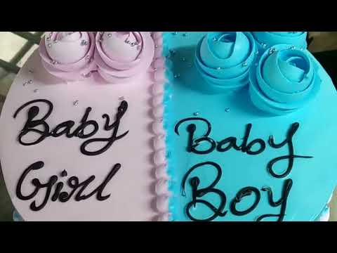Baby shower cake 🎂🎂  Blue & Pink.                 cake 🎂🎂🥧 idea  decoration